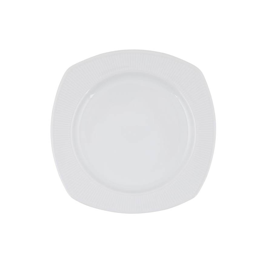Spisestel 24 dele, hvidt porcelæn