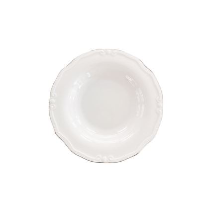 Spisestel 53 dele hvid/sølv/porcelæn