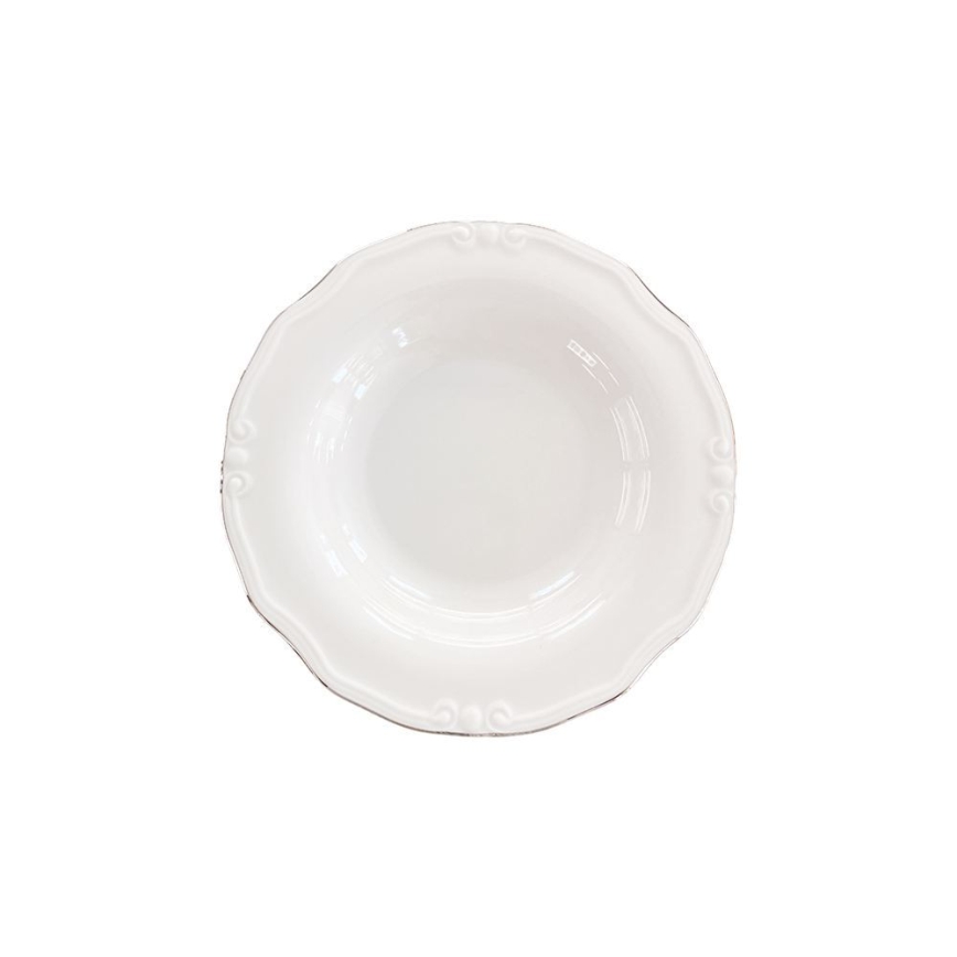 Spisestel 53 dele hvid/sølv/porcelæn