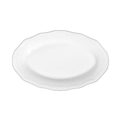 Spisestel 53 dele hvid/sølv/porcelæn