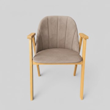 Spisestol GARDA, eg/beige
