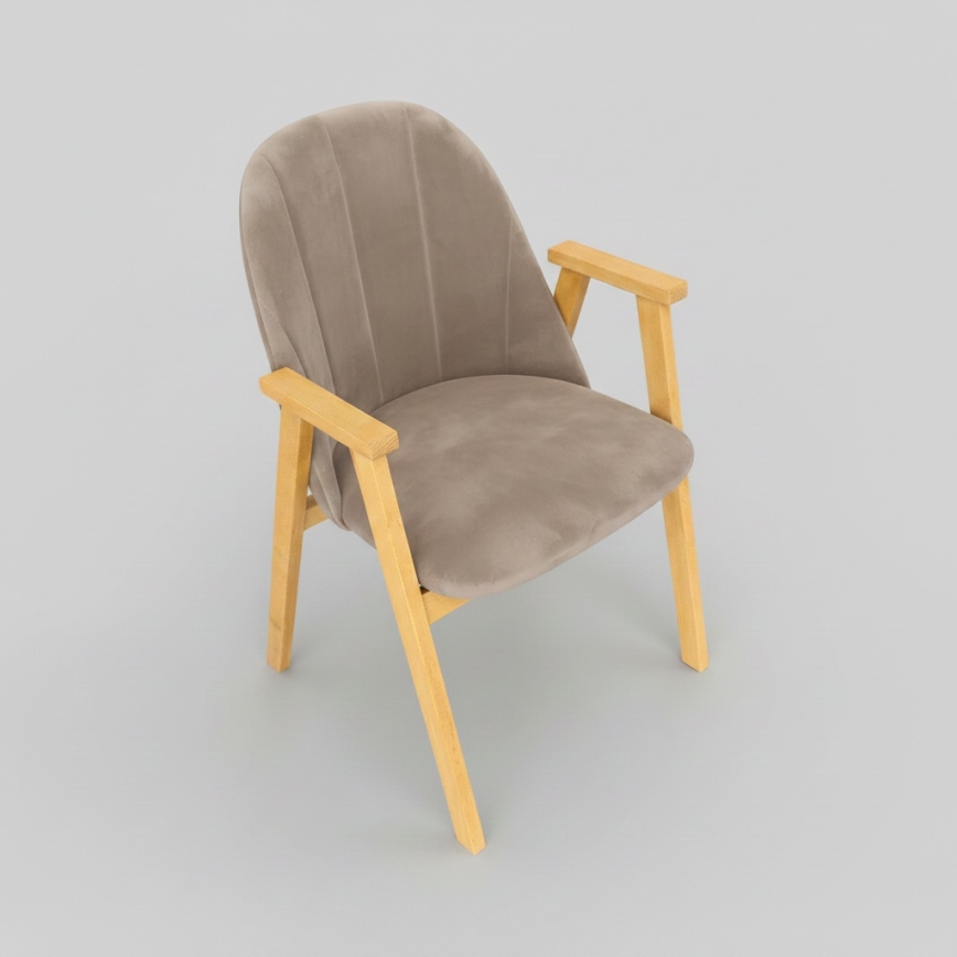 Spisestol GARDA, eg/beige