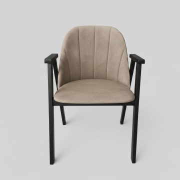 Spisestol GARDA sort/beige