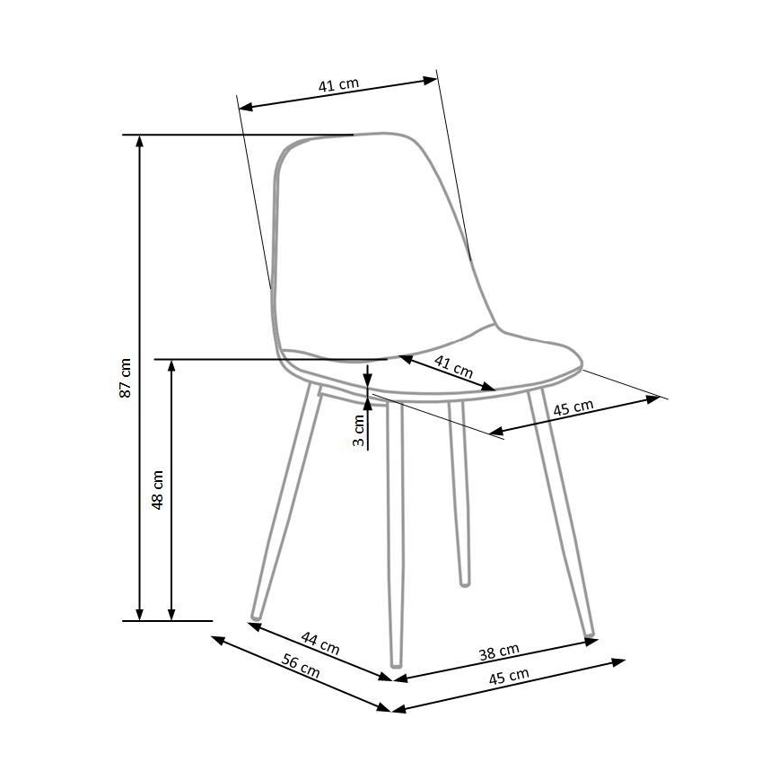 Spisestol KINDREL, 1 stk., sort