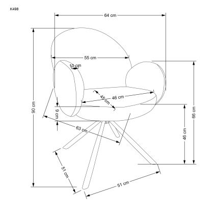 Spisestol KIVA, 1 stk, grå