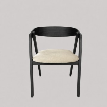 Spisestol LUSO sort/beige