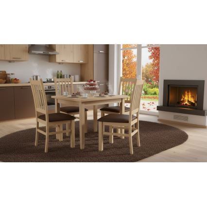 Spisestol SIMON bøg/mørkebrun