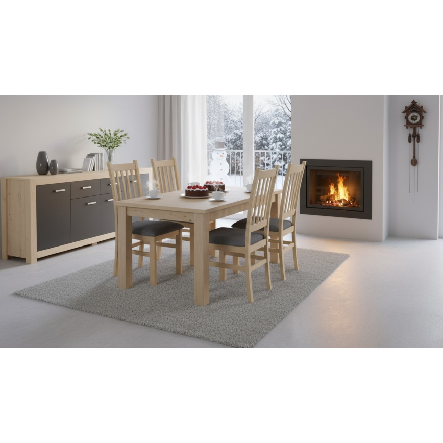 Spisestol SIMON bøg/mørkegrå