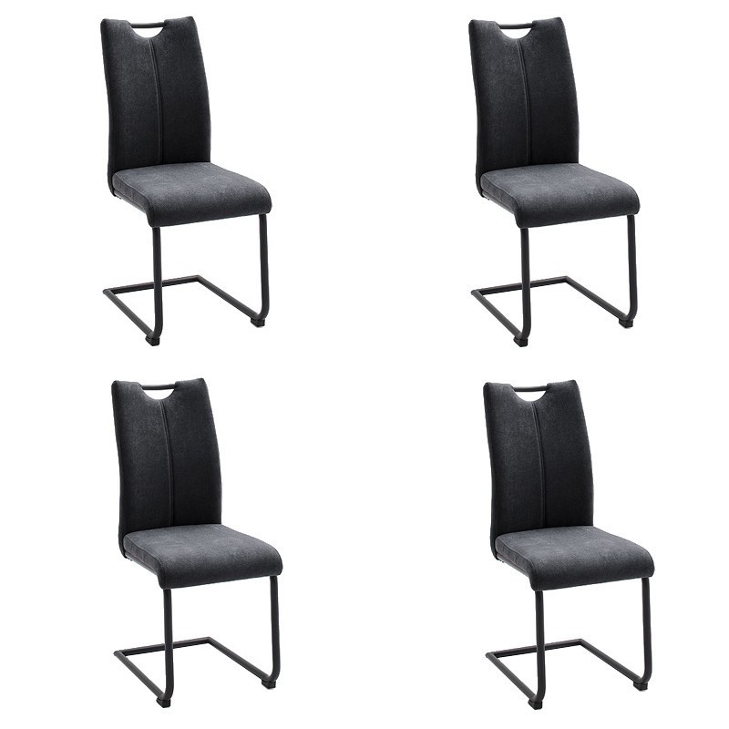 Spisestole GALIRA, 4 stk., antracit