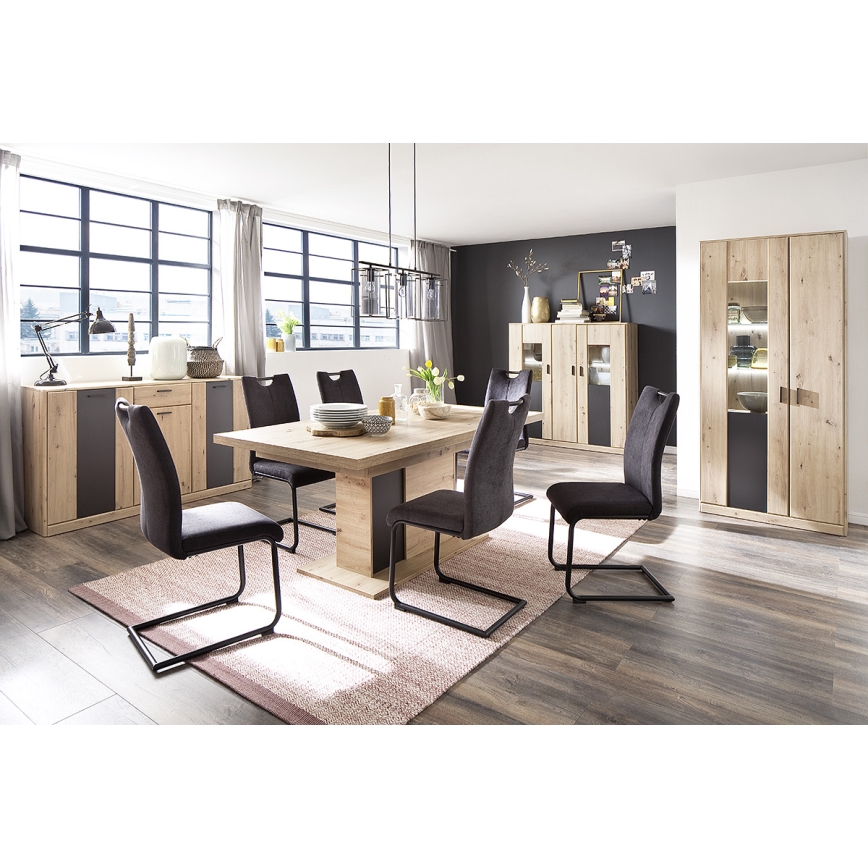 Spisestole GALIRA, 4 stk., antracit