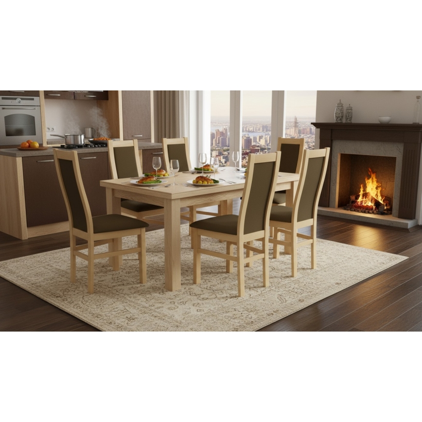 Spisestuestol ZOE eg/mørkebrun