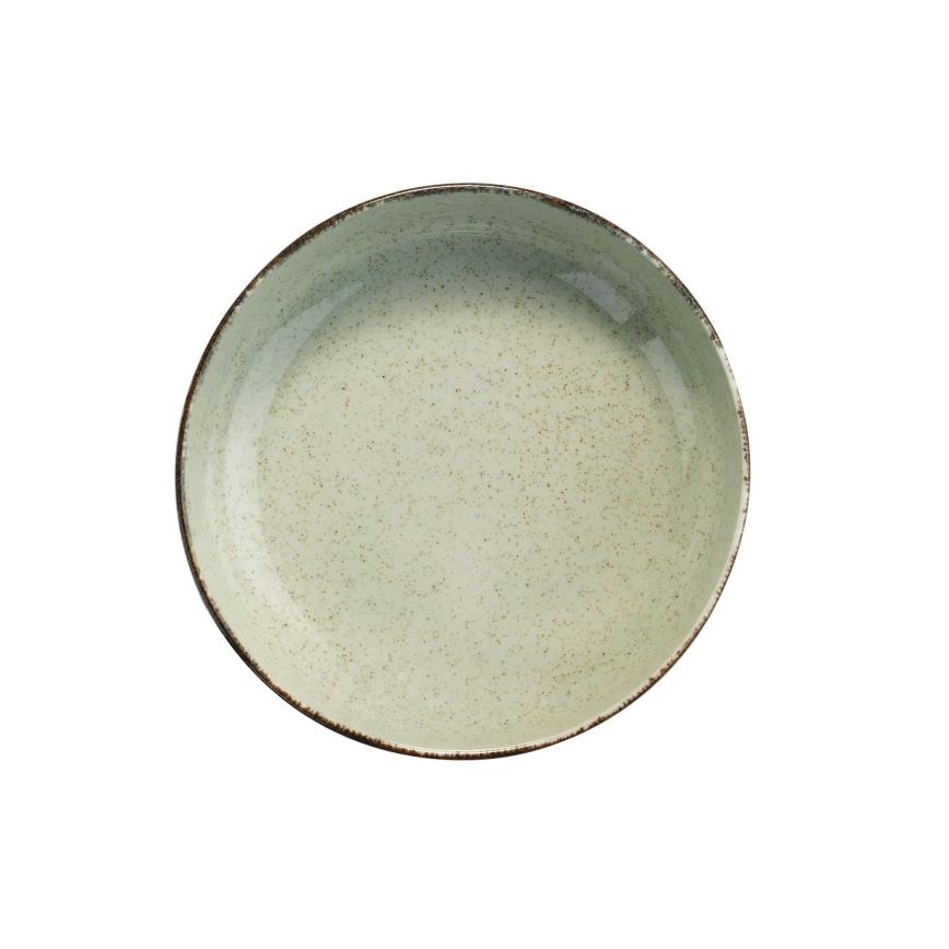 Spisesæt, 12 dele, grøn/porcelæn