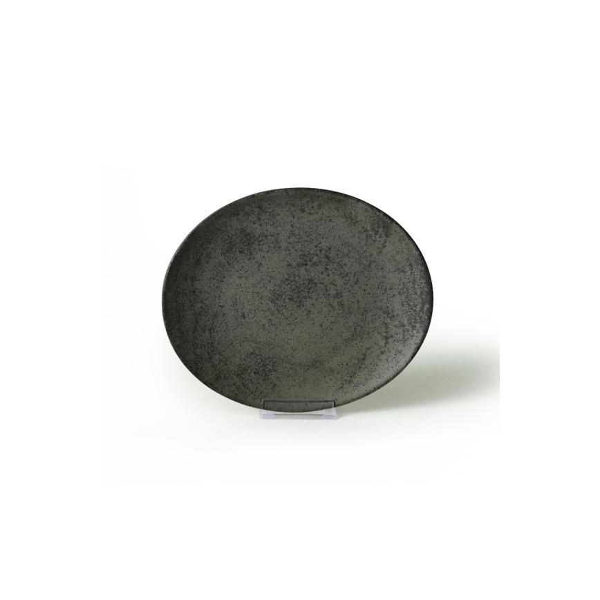 Spisesæt 18 dele antracit/grøn/stentøj