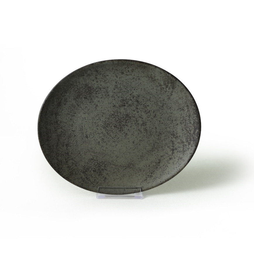 Spisesæt 18 dele antracit/grøn/stentøj