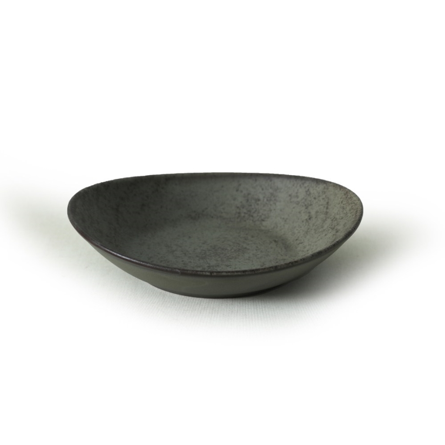 Spisesæt 18 dele antracit/grøn/stentøj