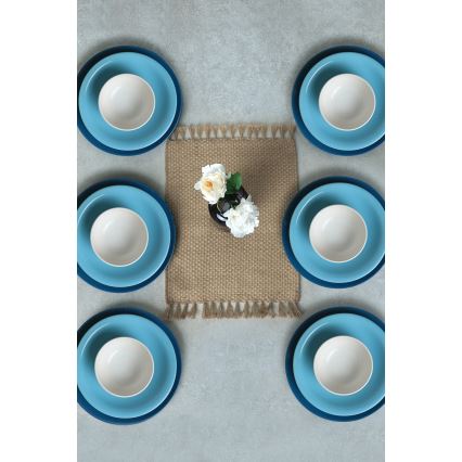 Spisesæt 18 dele blå/hvid/keramik