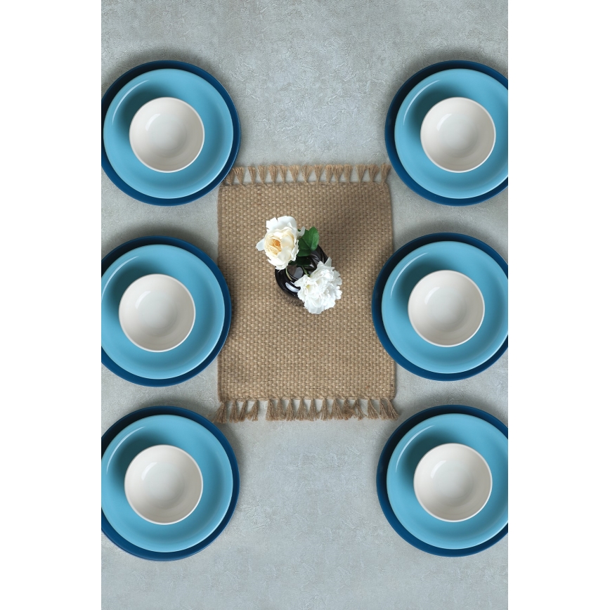 Spisesæt 18 dele blå/hvid/keramik