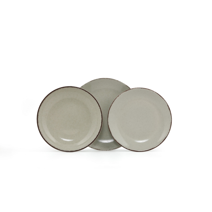 Spisesæt 18 dele grøn/porcelæn