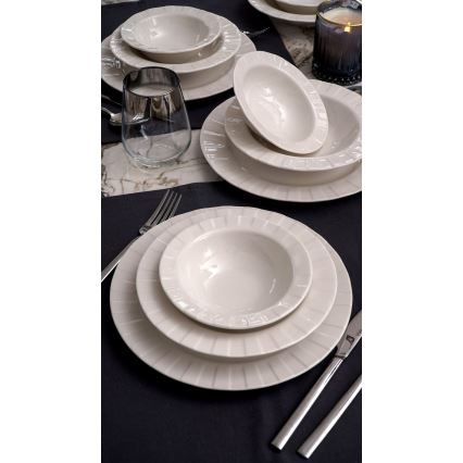 Spisesæt 18 dele hvid/porcelæn