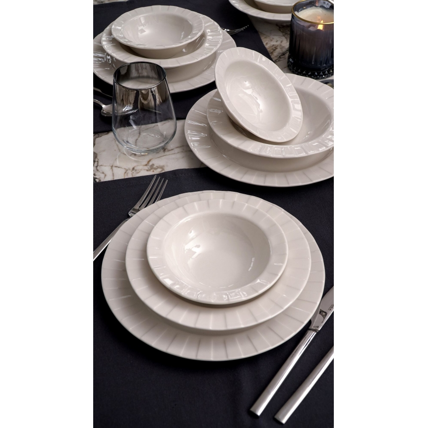 Spisesæt 18 dele hvid/porcelæn