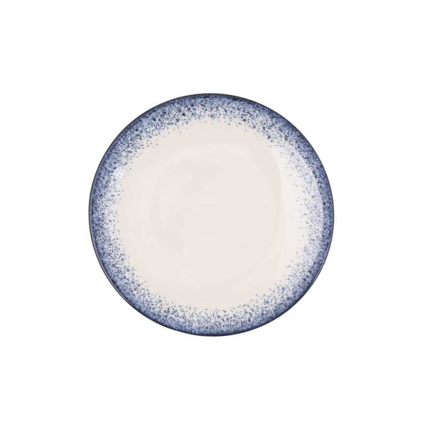 Spisesæt 18 stk hvid/blå/porcelæn