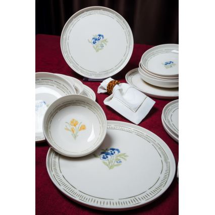 Spisesæt 18 stk hvid/flerfarvet/porcelæn