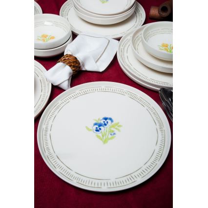 Spisesæt 18 stk hvid/flerfarvet/porcelæn