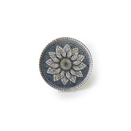 Spisesæt 24 dele blå/creme/stentøj