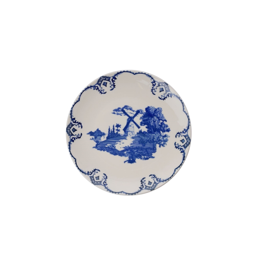 Spisesæt 24 dele blå/hvid porcelæn