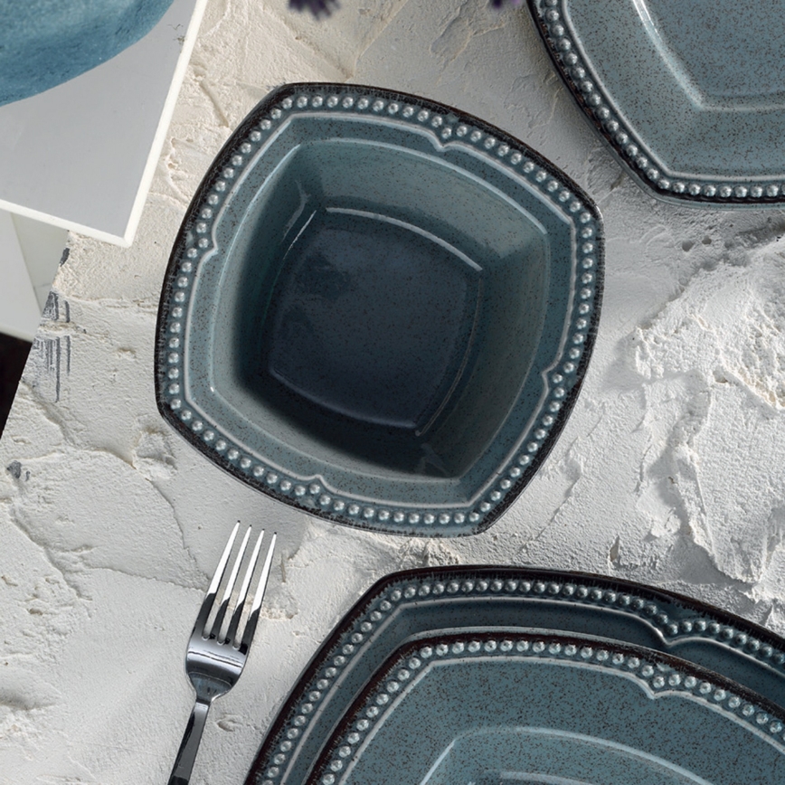 Spisesæt 24 dele blå/porcelæn