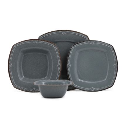 Spisesæt 24 dele blå/porcelæn