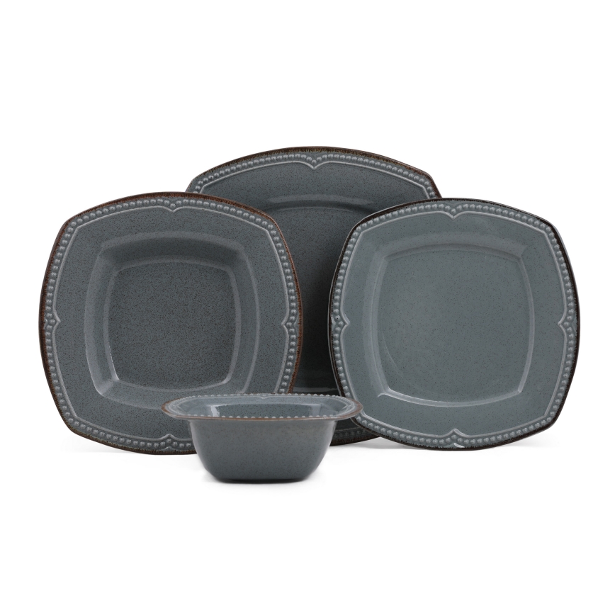 Spisesæt 24 dele blå/porcelæn