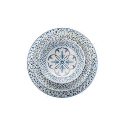 Spisesæt 24 dele blå/porcelæn