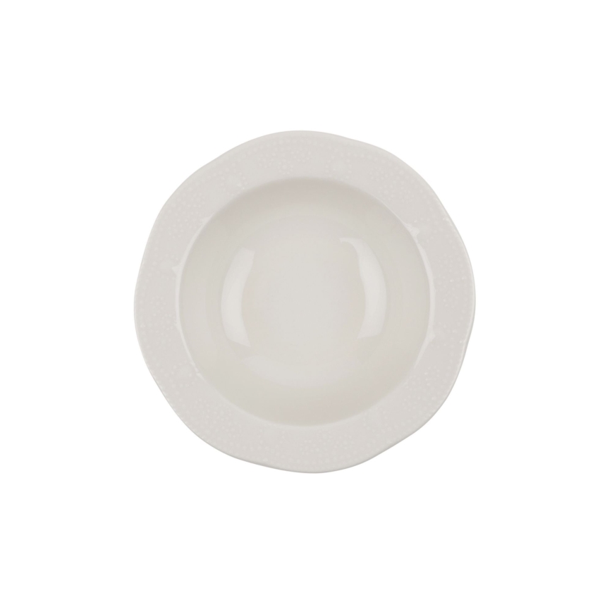 Spisesæt 24 dele cremefarvet/porcelæn