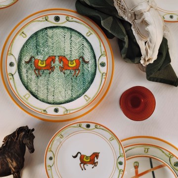 Spisesæt 24 dele farverigt/porcelæn