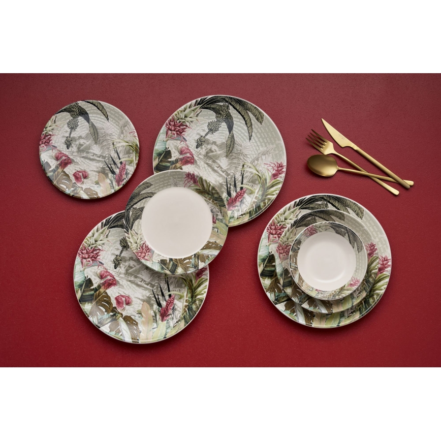 Spisesæt 24 dele flerfarvet/keramik