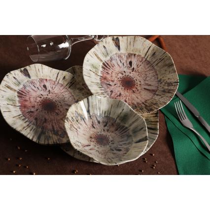 Spisesæt 24 dele flerfarvet/porcelæn