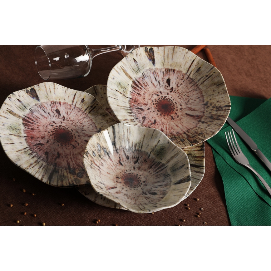 Spisesæt 24 dele flerfarvet/porcelæn