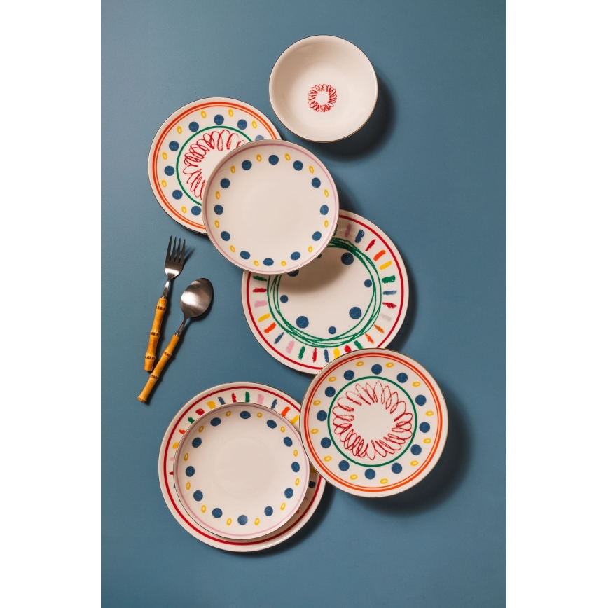Spisesæt 24 dele flerfarvet/porcelæn