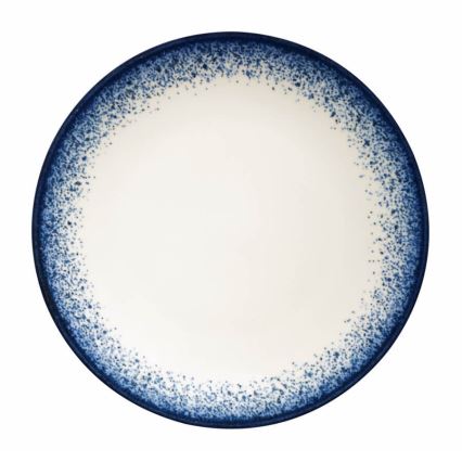 Spisesæt 24 dele hvid/blå/porcelæn
