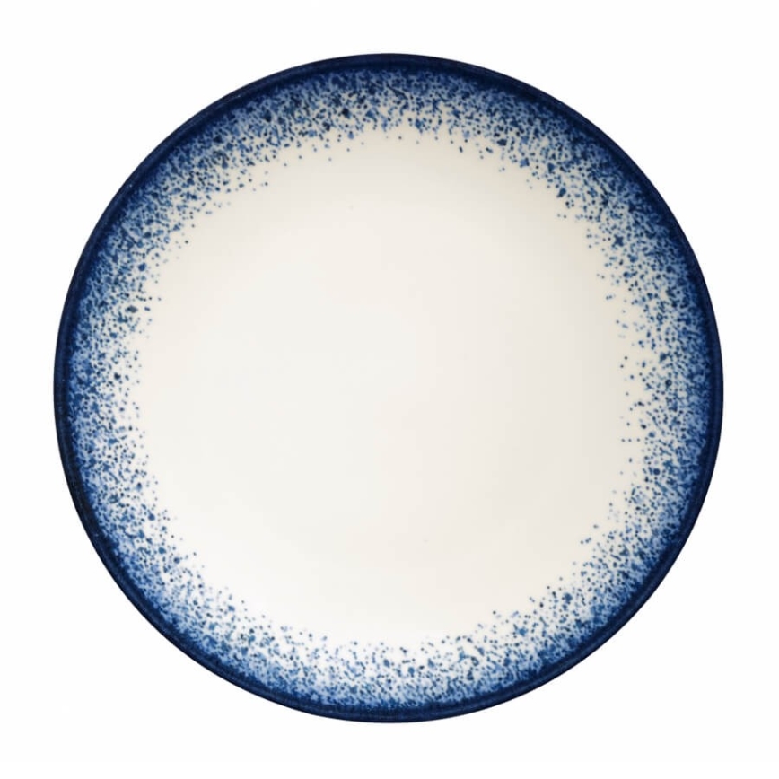 Spisesæt 24 dele hvid/blå/porcelæn