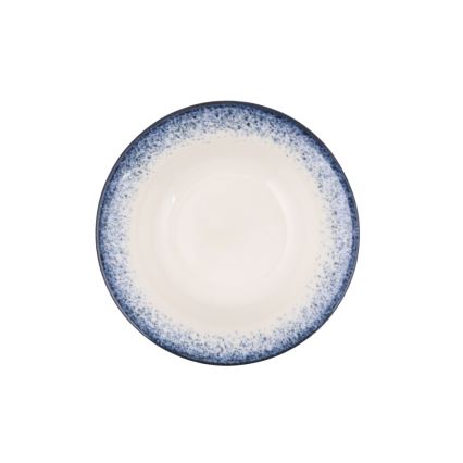 Spisesæt 24 dele hvid/blå/porcelæn
