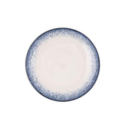Spisesæt 24 dele hvid/blå/porcelæn