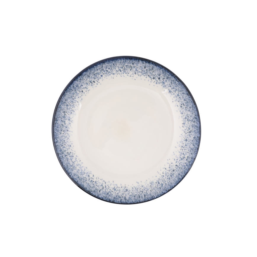 Spisesæt 24 dele hvid/blå/porcelæn