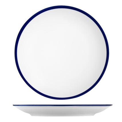 Spisesæt 24 dele hvid/blå/porcelæn