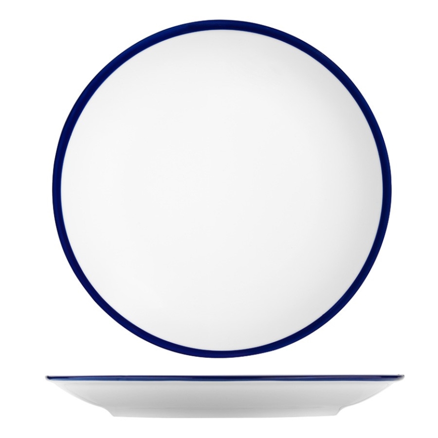 Spisesæt 24 dele hvid/blå/porcelæn