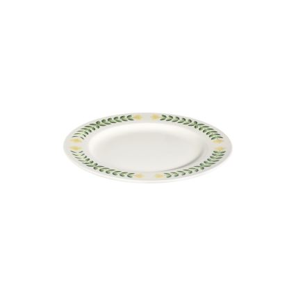 Spisesæt 24 dele hvid/grøn/gul/porcelæn