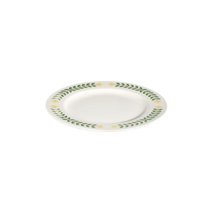 Spisesæt 24 dele hvid/grøn/gul/porcelæn