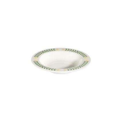 Spisesæt 24 dele hvid/grøn/gul/porcelæn