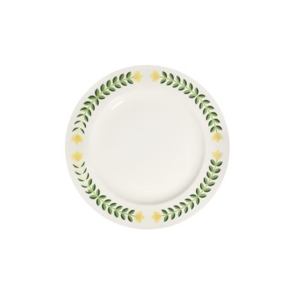 Spisesæt 24 dele hvid/grøn/gul/porcelæn